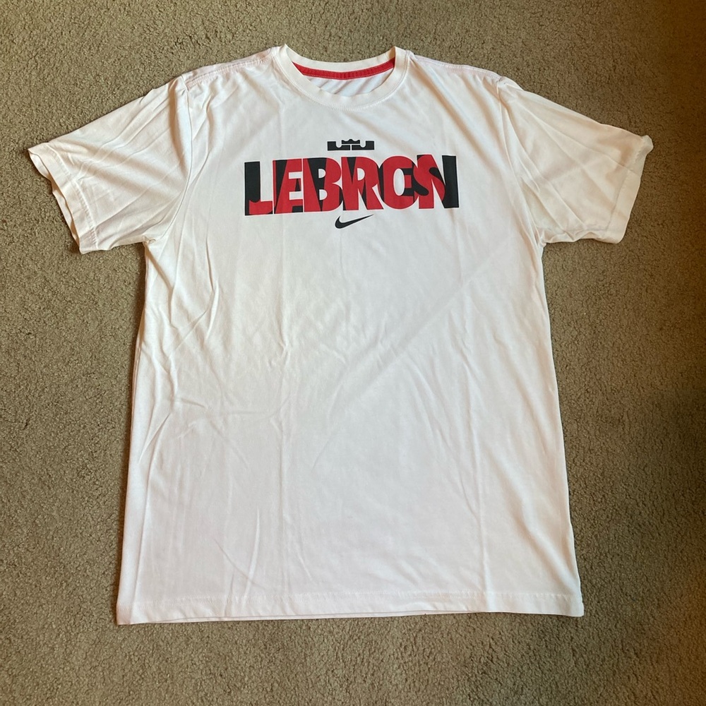 LeBron James Nike Basketball Dri Fit White NBA T-Shirt